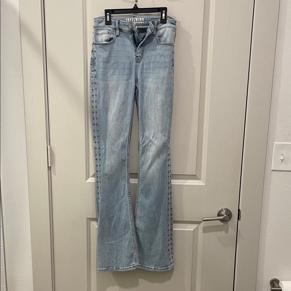 Love Token Denim Flare Jeans in Light Blue